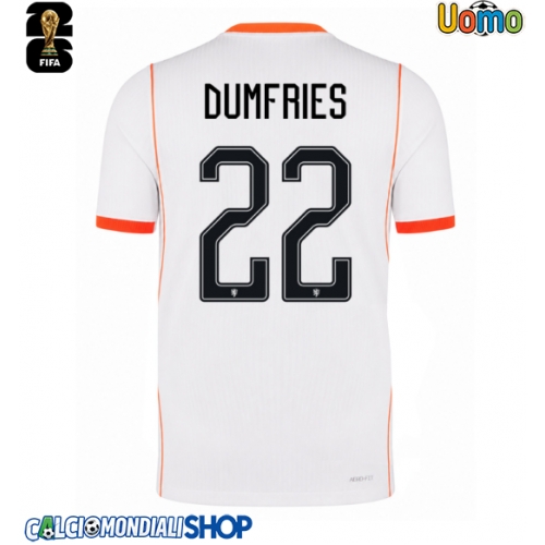 Maglie da calcio Paesi Bassi Denzel Dumfries #22 Seconda Maglia Mondiali 2026  Manica Corta